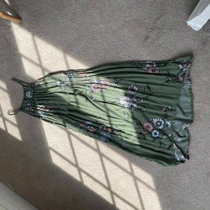 Floral sage green dress